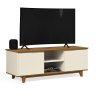 Rack / Bancada FL Para TV Até 55'' Estilo Retrô Com Estrutura dos Pés em Madeira Tampo e Portas em M - 1