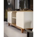 Ver imagem 3 de Rack / Bancada FL Para TV Até 55'' Estilo Retrô Com Estrutura dos Pés em Madeira Tampo e Portas em M