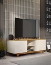 Ver imagem 2 de Rack / Bancada FL Para TV Até 55'' Estilo Retrô Com Estrutura dos Pés em Madeira Tampo e Portas em M