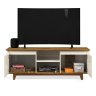 Rack / Bancada FL Para TV Até 55'' Estilo Retrô Com Estrutura dos Pés em Madeira Tampo e Portas em M - 4