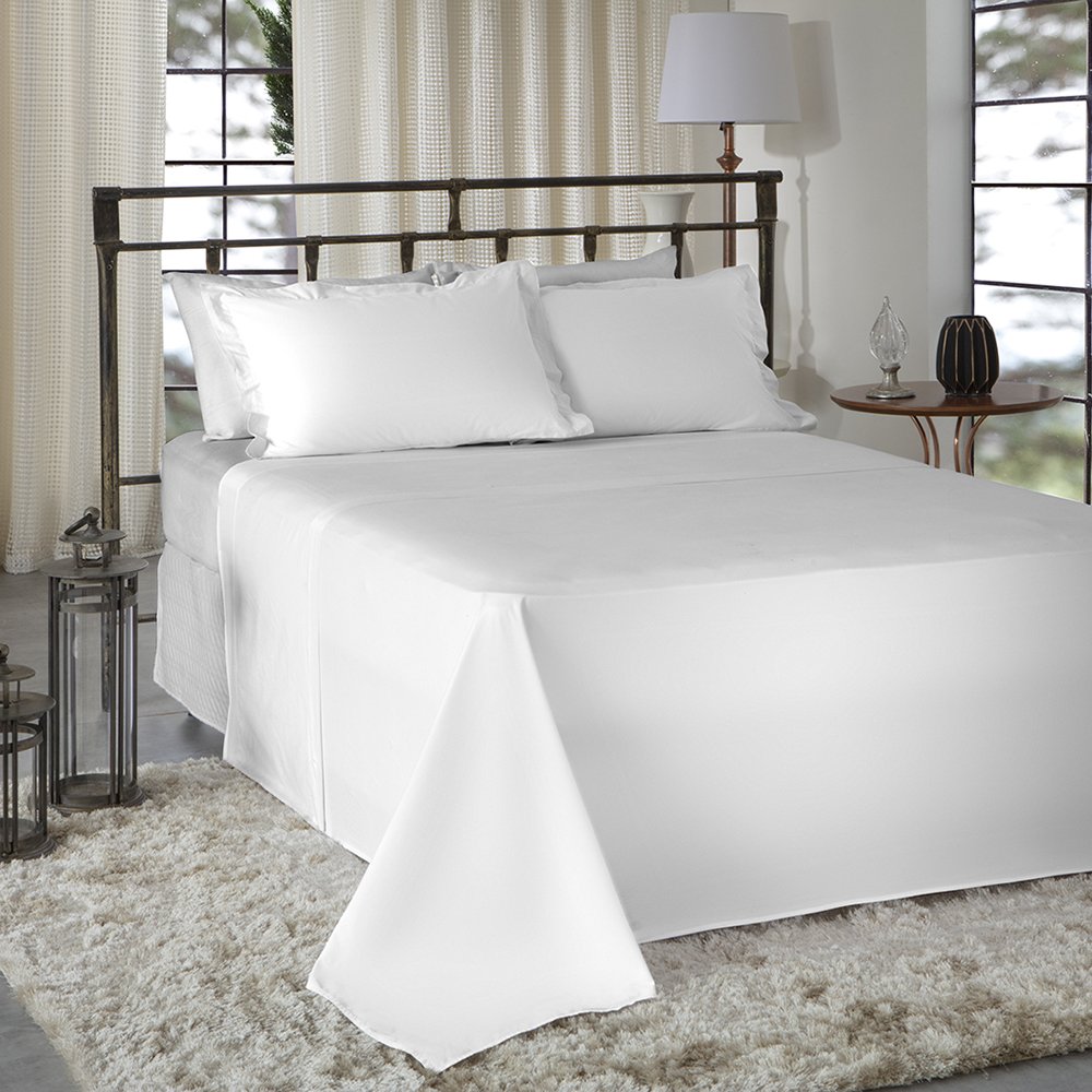 Jogo de Cama Queen Size Liso 300 Fios Nova América:branco - 2