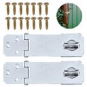 Ver imagem 3 de Dobradiça Porta Cadeado Fecho Trinco Zincado 9,5cm para Portão Gaveta Armário | Silvana | Kit 02 Un