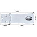 Ver imagem 2 de Dobradiça Porta Cadeado Fecho Trinco Zincado 9,5cm para Portão Gaveta Armário | Silvana | Kit 02 Un