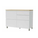 Ver imagem 1 de Módulo Cozinha Nesher Rainha Balcão P/pia 1porta Basculante e 4gaveta C/tampo 120 Cm Branca/nature