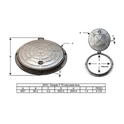 Tampa Tampão T70 Leve Esgoto Água Pluvial Articulado 70cm - 2