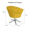 Ver imagem 4 de Poltrona Estofada Decorativa 1 Lugar Base Giratória de Metal Pétala Veludo Mostarda - LM DECOR