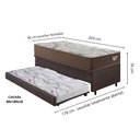Ver imagem 2 de Bicama Box Baú com Courino Linho Marrom 96x203 com Colchão Relax Adorabile Molas Ensacadas Ecoflex