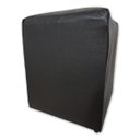 Ver imagem 3 de Mini Puff Banqueta Quadrado Cubo Decorativo Courino e Suede Preto Courino