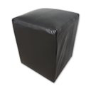 Ver imagem 2 de Mini Puff Banqueta Quadrado Cubo Decorativo Courino e Suede Preto Courino