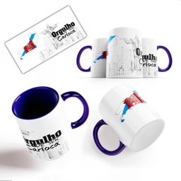 Caneca Azul Rio De Janeiro Município Orgulho Carioca 325ml - 2