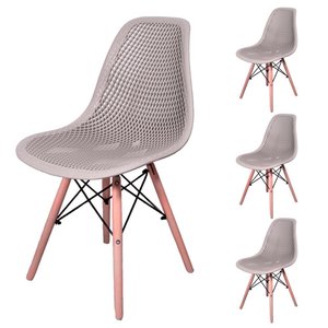 Cadeira Charles Eames Eifell Colmeia Cor:nude;quantidade:4
