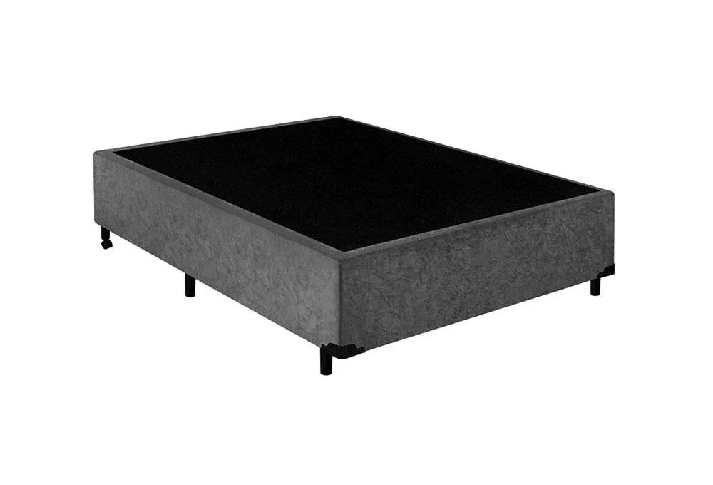 Base Cama Box Casal Suede 138x188 Cinza