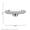 Ver mais imagens de Prato para Doces de Inox Prata 8x40x15cm Boleira Festa Servir Sobremesa Mesa