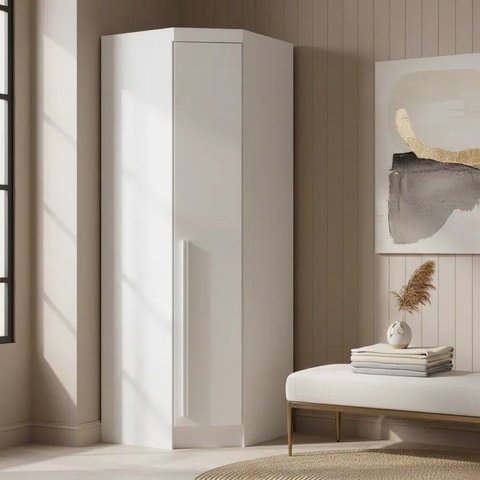 Guarda Roupa de Canto Oblíquo Modulado 1 Porta Branco Line Infinity