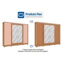 Ver imagem 2 de Guarda Roupa 4 Portas de Correr (2 C/ Espelho) e 4 Gavetas C/ Pés Cb01n565 Flex Nogueira/macadamia