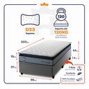 Ver imagem 2 de Conjunto Box Baú Solteirão Chicago Cinza 96x203x64 Espuma D33