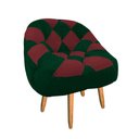 Ver imagem 2 de Poltrona Paloma Escritório Sala Pé Palito Suede Verde e Suede Vinho - Dominic Decor