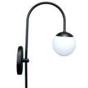 Ver imagem 1 de Arandela Arqueada Preta Globo Vidro Branco Leitoso G9