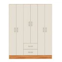 Ver imagem 2 de Guarda Roupa Casal 6 Portas 2 Gavetas Jamaica 170cm Cinamomo/Off White - Fellicci Móveis