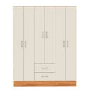 Ver imagem 2 de Guarda Roupa Casal 6 Portas 2 Gavetas Jamaica 170cm Cinamomo/Off White - Fellicci Móveis