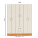 Ver imagem 4 de Guarda Roupa Casal 6 Portas 2 Gavetas Jamaica 170cm Cinamomo/Off White - Fellicci Móveis