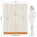 Ver imagem 7 de Guarda Roupa Casal 6 Portas 2 Gavetas Jamaica 170cm Cinamomo/Off White - Fellicci Móveis