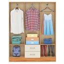 Ver imagem 3 de Guarda Roupa Casal 6 Portas 2 Gavetas Jamaica 170cm Cinamomo/Off White - Fellicci Móveis