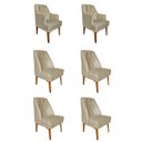 Ver imagem 1 de Kit 4 Cadeiras Paris + 2 Paris Retro Suede Bege Rosado Dominic Decor