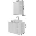 Ver imagem 3 de Gabinete Suspenso Banheiro Noruega 60cm com Cuba e Espelheira Treviso