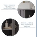 Ver imagem 5 de Gabinete Suspenso Banheiro Noruega 60cm com Cuba e Espelheira Treviso Cinza/Platina
