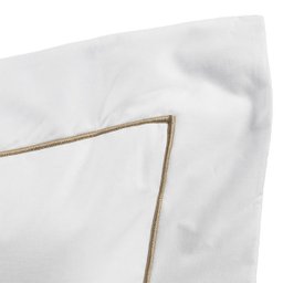 Jogo de Cama Solteiro de Algodão 200 Fios Liso Branco com Detalhe em Dourado 3 Peças - 2