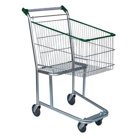 Carrinho de Supermercado Compras Tubular Zincado Cesto 90L