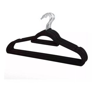 Kit 10 Unidades Cabide Infantil de Veludo Preto