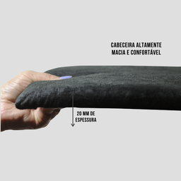 Cabeceira De Cama Modulada Estofada Preta - 3