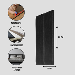 Cabeceira De Cama Modulada Estofada Preta - 4