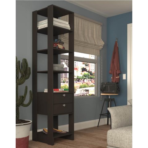 Estante Closet com 2 Gavetas e 5 Nichos - Grafite