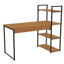 Ver imagem 1 de Mesa Escrivaninha 3 Prateleiras Kappesberg Industrial Office 136cm Cor Canela/Preto Fosco - LI010