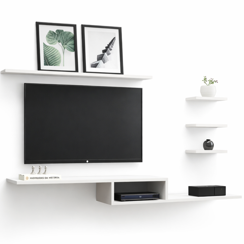 Rack sem Painel para Tv até 65 Polegadas Moderno Parede - Branco