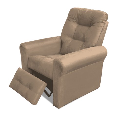 Poltrona do Papai Core 83cm Reclinável Manual Suede Bege - Sallar Home