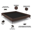 Ver imagem 3 de Cama Casal Queen Base Box Pés de Ferro Estilo Industrial 176cm Otto P05 Veludo Marrom - Lyam Decor