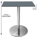 Ver imagem 5 de Mesa Beta Inox 75 Cm (altura) Disco Redondo Tampo Mdp Quadrado 60 Cm (larg) X 2,50 Cm (alt) Grafito