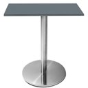 Ver imagem 1 de Mesa Beta Inox 75 Cm (altura) Disco Redondo Tampo Mdp Quadrado 60 Cm (larg) X 2,50 Cm (alt) Grafito