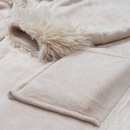 Roupão Infantil Microfibra Detalhe em Pelos TAM 9 a 12 Anos Atlanta - Bege - 3