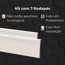 Ver imagem 5 de Kit 7 Barras Rodapé de Poliestireno 7cm Altura Barra 2m