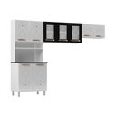 Ver imagem 1 de Armário de Cozinha Compacta Aço 3 Peças com Vidros Multimóveis Cr20350 Branco-preto