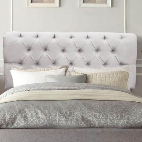 Painel Cabeceira Estofada Paris 90cm Cama Box Solteiro Suede Cinza Claro- Mabe Magazine
