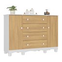 Ver imagem 2 de Cômoda Infantil 125cm 2 Portas e 4 Gavetas Dengo Multimóveis Mp4440 Branco/madeirado