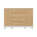Ver imagem 7 de Cômoda Infantil 125cm 2 Portas e 4 Gavetas Dengo Multimóveis Mp4440 Branco/madeirado