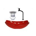 Ver imagem 2 de Cuba de Vidro Oval 51cm Vermelho + Valvula + Torneira Preta
