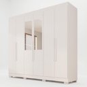 Ver imagem 2 de Guarda-Roupa Casal com Espelhos 6 Portas e 2 Gavetas 177cm Multimóveis Branco